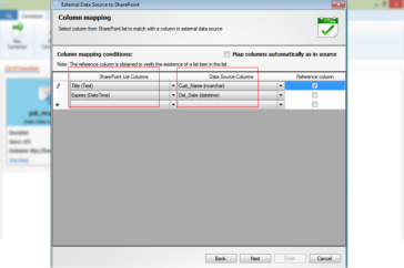 Apply external data sources metadata to SharePoint library documents