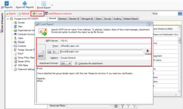 Email Active Directory reports to any users in your organization